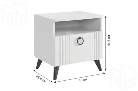 Тумба прикроватная Ева  белое дерево/белый матовый