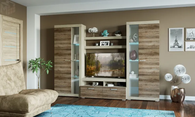 Гостиная Соната Композиция 4 Дуб Сонома - Дуб Сакраменто