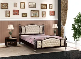Кровать из массива Жасмин (140*200) орех темный