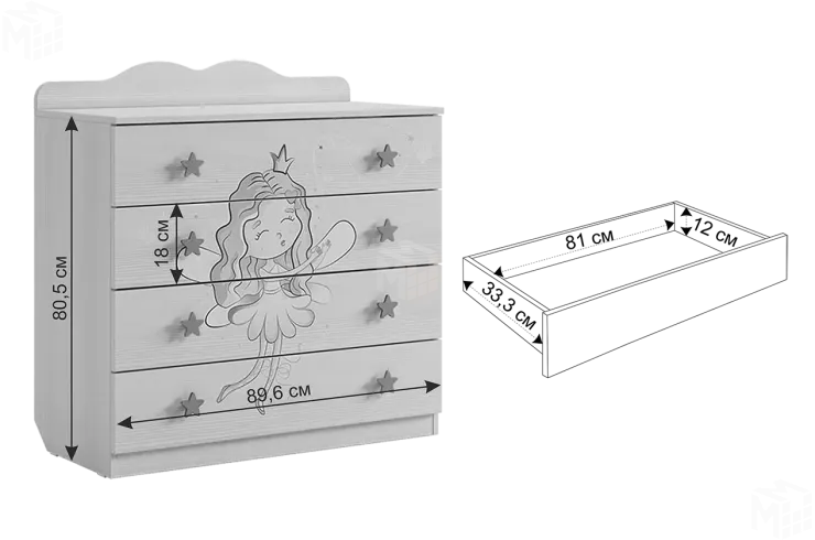 Комод Чудо  белый рамух