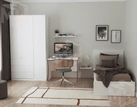 S01200 Варма Стор 123 шкаф распашной 222х123х57, белый