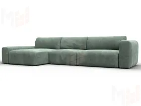 Диван угловой Лига-066 НПБ Лонг угол левый ( BRUT 08 зеленый )