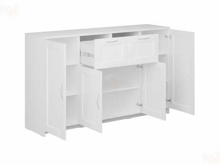 Тумба Сириус 4 двери 2 ящика 156*95 белая