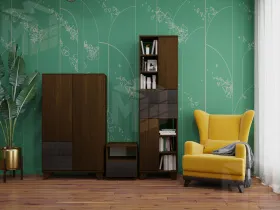 Гостиная Копенгаген венге/черный матовый матовый вариант 5