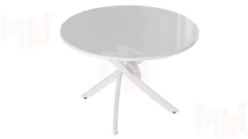 Стол обеденный Diamond Тип 2 - КМ+02.68.000.167 Белый муар, Белый глянец