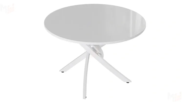 Стол обеденный Diamond Тип 2 - КМ+02.68.000.167 Белый муар, Белый глянец