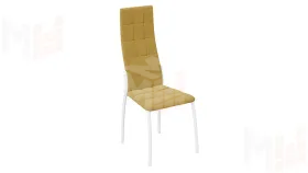 Стул Кредо Белый муар, Микровелюр Боска 09 Горчичный