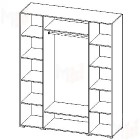 Престиж Шкаф 4-х дверный с 2-мя зеркалами СП-04