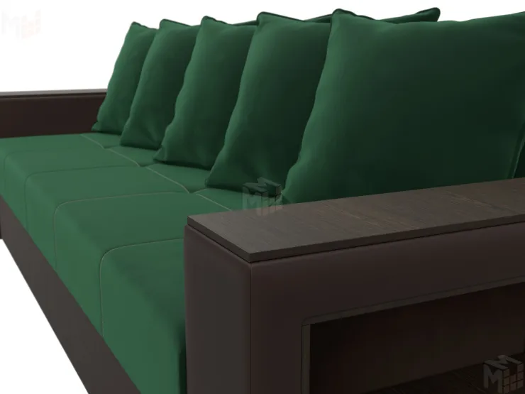 Диван прямой Дубай Лайт ( Зеленый;Коричневый )