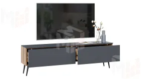 Тумба ТВ Порто с опорами - СМ-393.03.011 Яблоня Беллуно, Графит софт