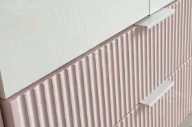 Шкаф двухдверный Зефир  120.01 белое дерево/пудра розовая (эмаль)