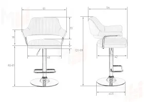 Стул барный DOBRIN CHARLY GOLD (черный велюр (MJ9-101))