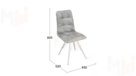 Стул Аспен К3 Белый матовый, Велюр Wellmart Silver