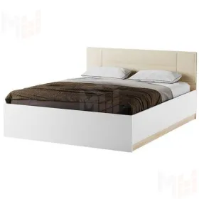 Кровать КР-1400 Беатрис с ПМ + ортопед. осн Сонома-Белый глянец