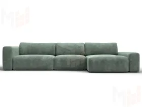 Диван угловой Лига-066 НПБ Лонг угол правый ( BRUT 08 зеленый )