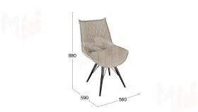 Стул Фэнди К3 Черный муар, Велюр Confetti Smoke