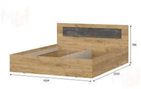 Кровать МСП-1 двойная универсальная 1.60 х 2.0 Дуб Золотой