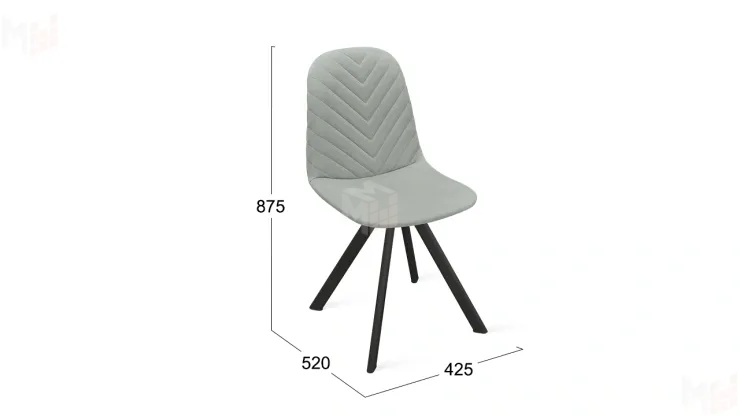 Стул Шерри К2 Черный муар, Велюр Confetti Silver