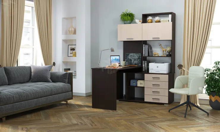 Компьютерный стол ПКС-11 Дуб Венге цаво - Дуб Белфорт