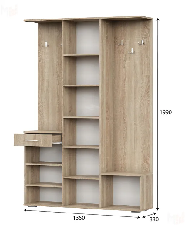 Прихожая ПР-1  Дуб Сонома / Белый