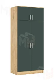 Шкаф 2-х створчатый штанга + полка (дуб крафт/изумрудный)