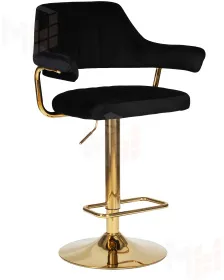 Стул барный DOBRIN CHARLY GOLD (черный велюр (MJ9-101))