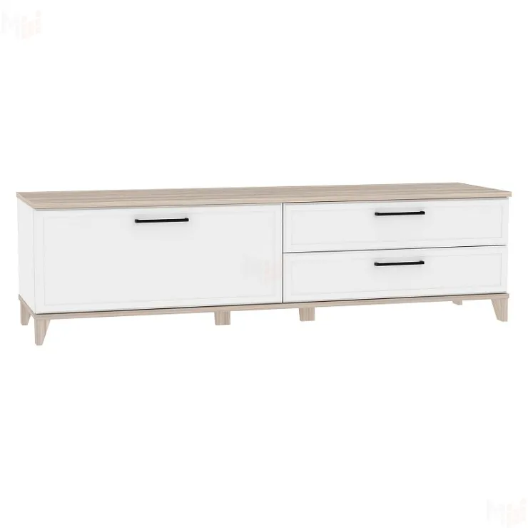  Тумба ТВ AURELIO 3 Блеквуд сатиновый/Белый