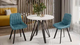 Стол обеденный Ройс Тип 2 Черный муар/Белый