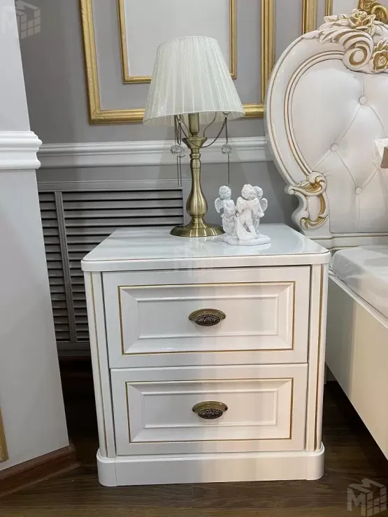 Тумба прикроватная Натали белый глянец