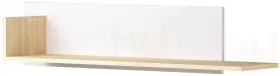 Полка навесная ПКС-12  Дуб Сонома - Белый глянец
