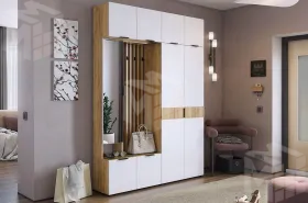 Прихожая Бери К4 дуб крафт золотой/белое дерево