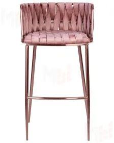 Стул барный DOBRIN EMMA ROSE GOLD (розовый велюр (VF-10))