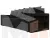 Диван прямой Дубай Лайт полки справа ( Черный )