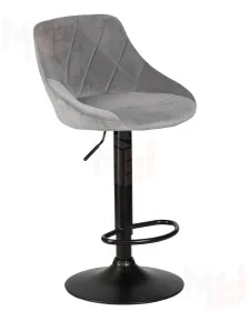 Стул барный DOBRIN LOGAN BLACK (серый велюр (MJ9-75))