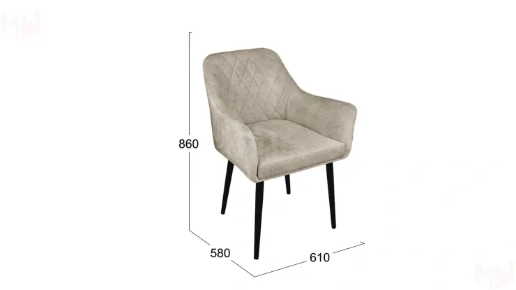 Стул Chester Т6 Черный муар Велюр V005 светло-бежевый