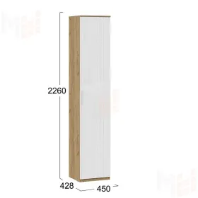 Шкаф для белья Хилтон  Исп. 2 - 303.002.000 Белый матовый