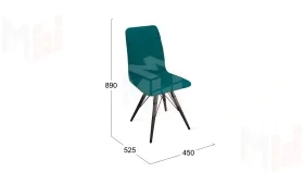 Стул Стенли К3 Черный муар, Велюр Confetti Izumrud