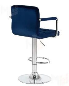 Стул барный DOBRIN KRUGER ARM (синий велюр (MJ9-117))