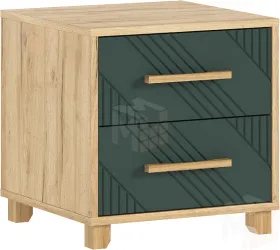 Ирис Тумбы прикроватные (2шт) (Браш Мени Грин, Дуб Крафт)