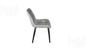 Стул BOSTON Черный муар, Велюр V004 светло-серый