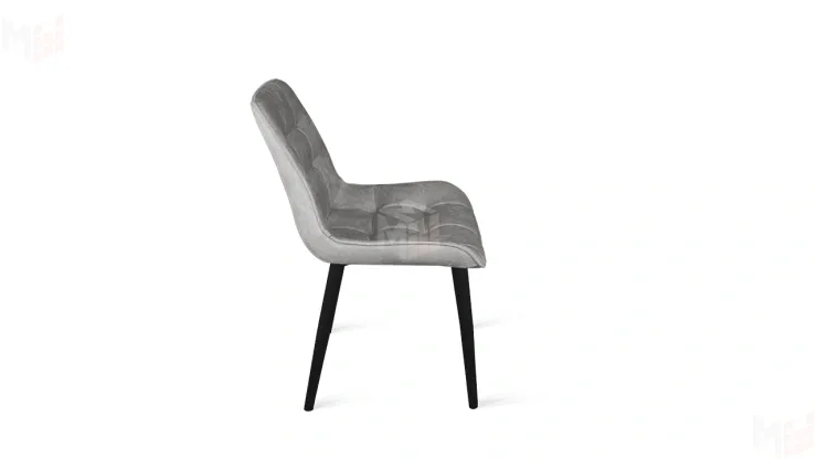 Стул BOSTON Черный муар, Велюр V004 светло-серый