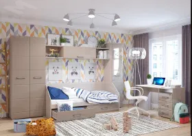 Стол компьютерный Ненси (ясень/капучино глянец)