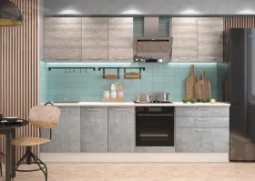 Кухня Оптима МДФ 2,8 Ясень рикон/Камень Оленна