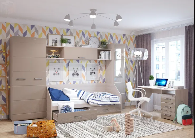 Стол компьютерный Ненси (ясень/капучино глянец)