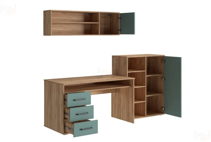 Уголок школьника Паскаль-4 (крафт золотой/сумеречный голубой)