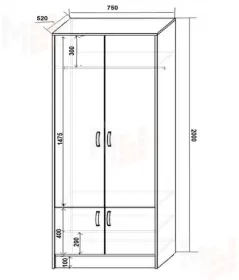 Двухъярусная кровать Фанки-8 + шкаф 13/2 + мост 13/50 + шкаф 13/10