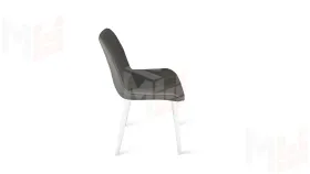 Стул OSCAR Белый муар, Велюр L002 серо-бежевый