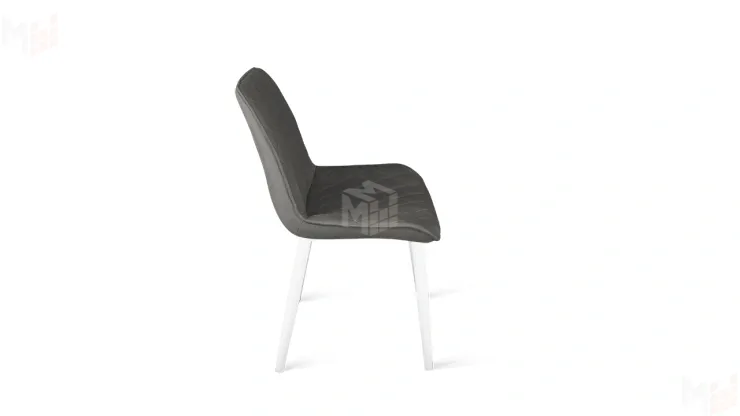 Стул OSCAR Белый муар, Велюр L002 серо-бежевый