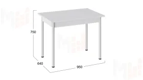 Стол Родос Тип 1 с опорой d40 Белый муар, Белый