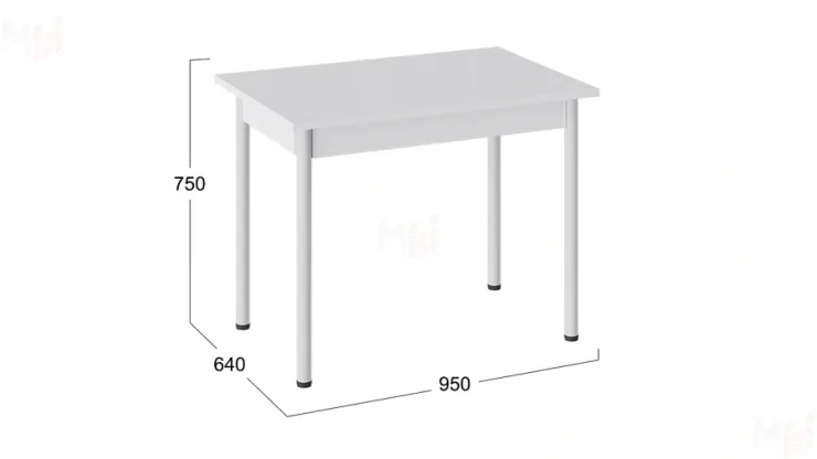 Стол Родос Тип 1 с опорой d40 Белый муар, Белый